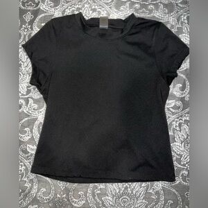 Cotton Candy Super Stretch Cap Sleeve Black Tee XL